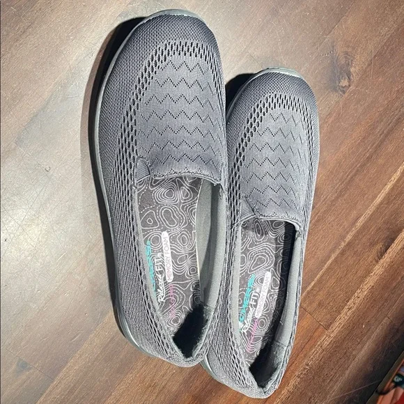 Skechers Dark Gray Women's Slip-On Loafers - Picture 1 of 9